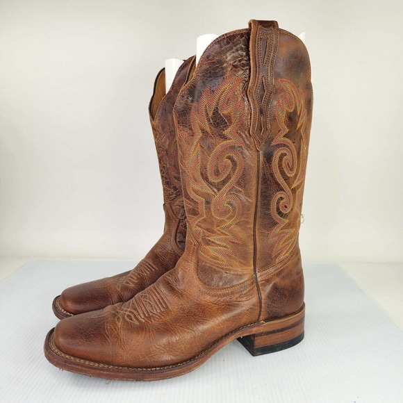 Boulet Canada Men's Brown cowboy boot US 10 D Square Toe western - Picture 6 of 10